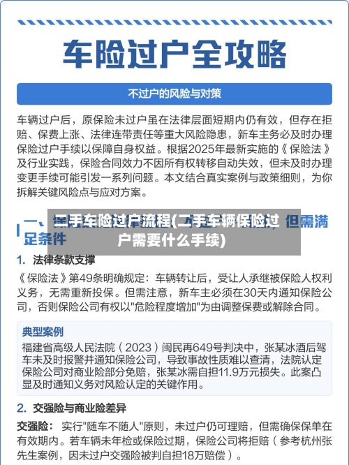 二手车险过户流程(二手车辆保险过户需要什么手续)