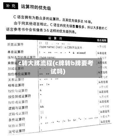 c转大牌流程(c牌转b牌要考试吗)-第2张图片