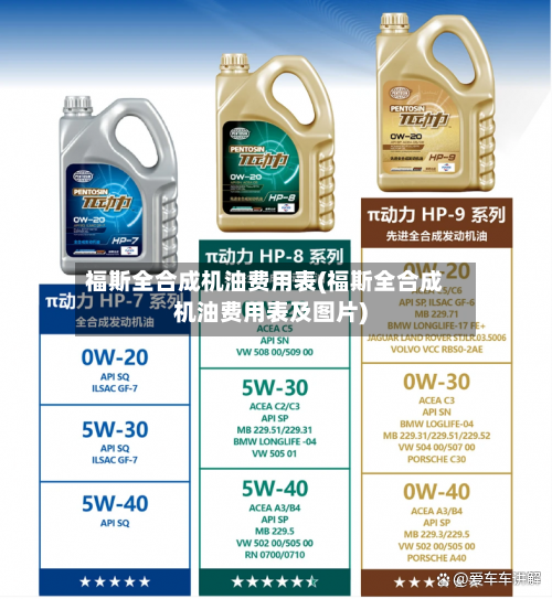 福斯全合成机油费用表(福斯全合成机油费用表及图片)-第3张图片