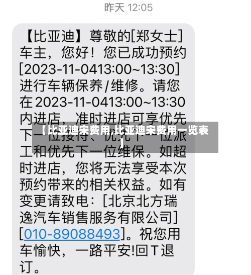 【比亚迪宋费用,比亚迪宋费用一览表】-第3张图片