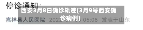 西安3月8日确诊轨迹(3月9号西安确诊病例)