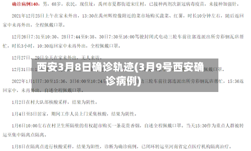 西安3月8日确诊轨迹(3月9号西安确诊病例)-第3张图片