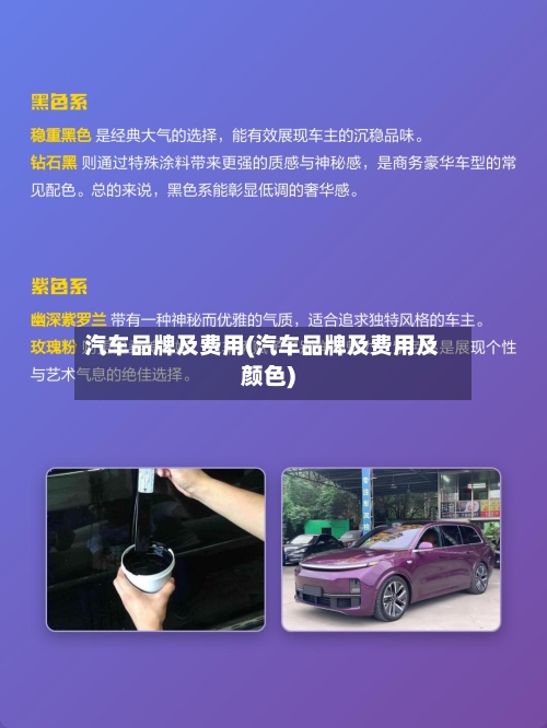汽车品牌及费用(汽车品牌及费用及颜色)-第2张图片